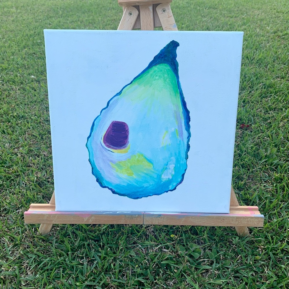 🌾 Oyster Shell Painting 12 x 12 canvas